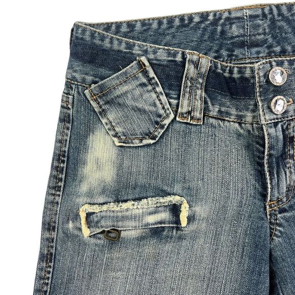 Pre-Loved Gang-Rio Brazilian Women US 2 Jeans Washed Denim Capri 3/4 Pants - Picture 7 of 15